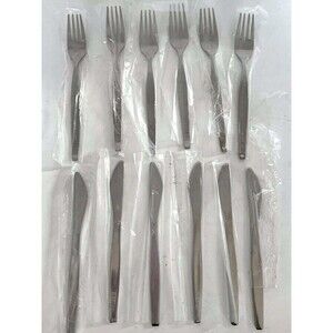 Tower Air Airlines Stainless Utensils Silverware 12 pc. 6 Knives & 6 forks NEW